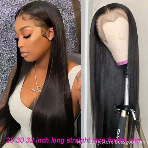 Factory cheap virgin cuticle aligned 13*4 frontal swiss lace wig for black women, T part 4*4 natural human hair lace front wigs